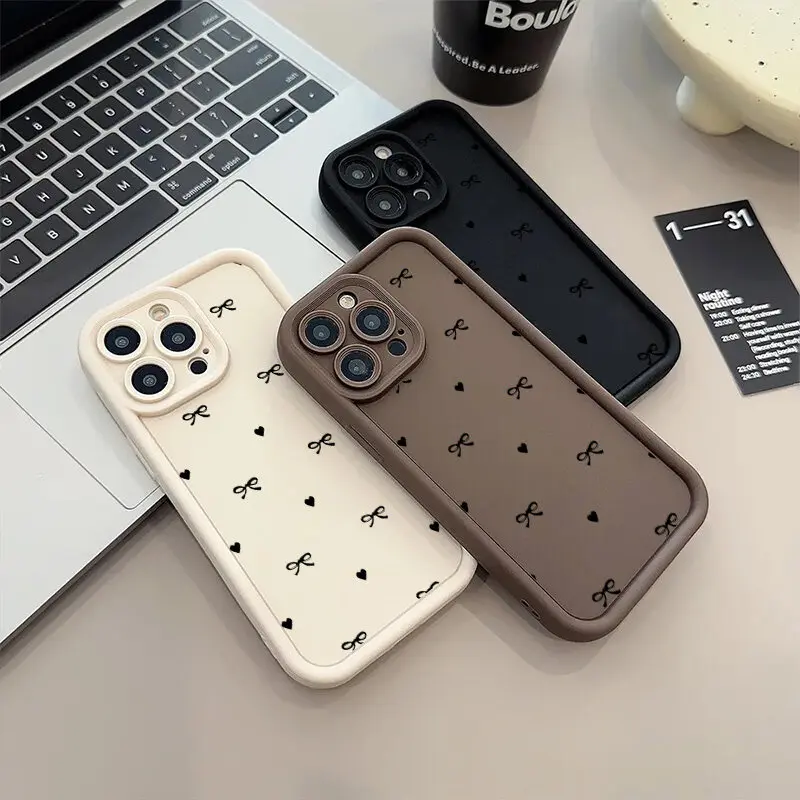 Chic Black Bow Soft Phone Case – Stylish Protective Cover