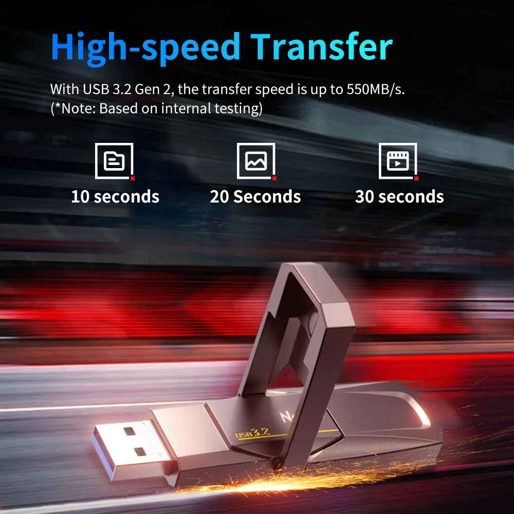 usb flash drive flash drive Netac Us5 550mb/s Usb 3.2 Gen2 Daul Interface Flash Drive 128gb 256gb 512gb 1tb Solid State Usb Disk