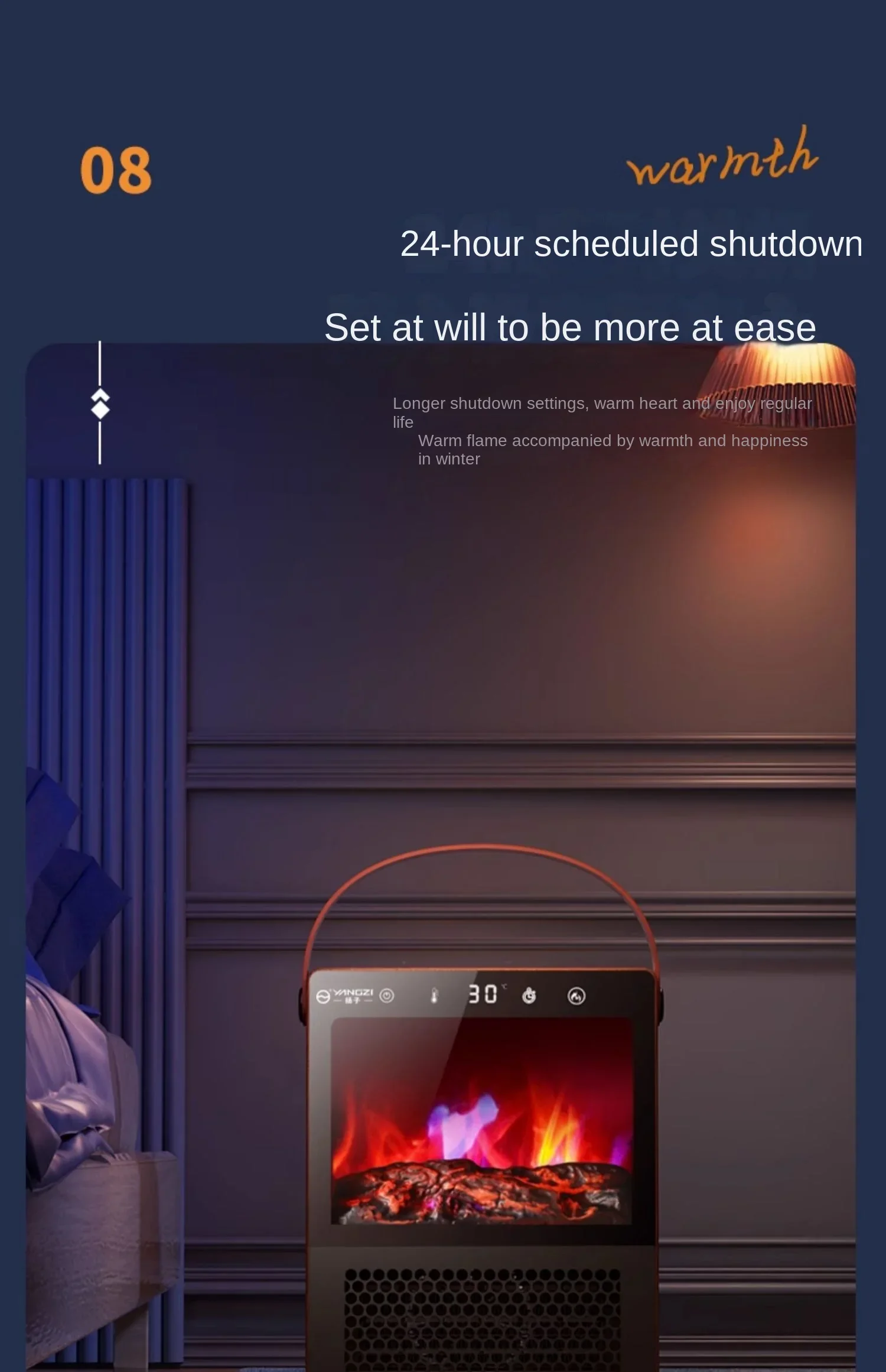 S23db292d9e8a44598dad85d7fb0e9044p 220V fireplace heater, household electric heater, living room, bedroom, fast heating and energy-saving heater Mallzona