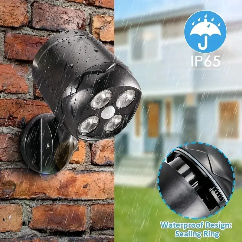 Motion Sensor Outdoor Lights Battery Motion Sensor Light Outdoor 6000K LED Spotlight Outdoor 8W 600 LM Security Lights for Ou