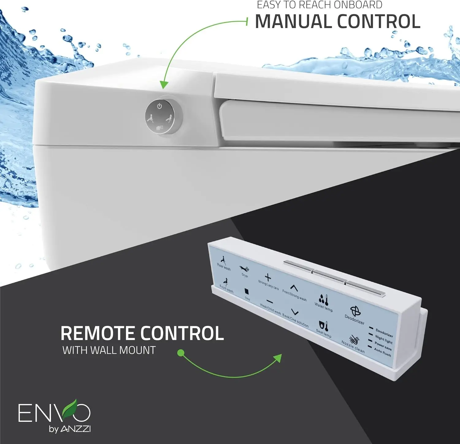 Elongated Smart Toilet Bidet in White with Auto Open Auto Close Auto Flush and Heated Seat  squat toilet 4