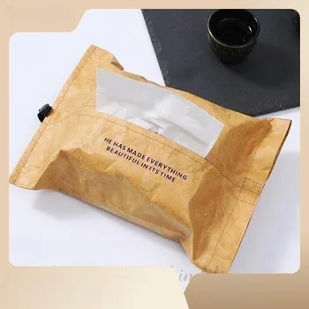 Creative Tissue Box Car Tissue Holder Tissue Cover Box Textiles Cloth Storage Bag for Home and Car Use Car Accessories 2
