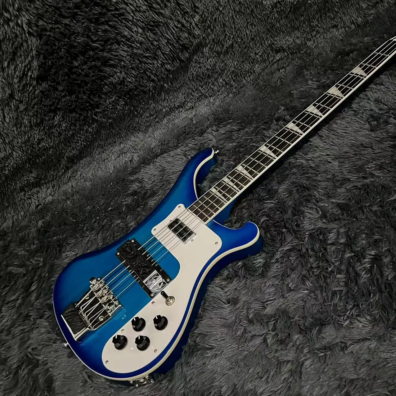 Rickenbacker-エレクトリックベース4003ギター,青,透明,バスウッド