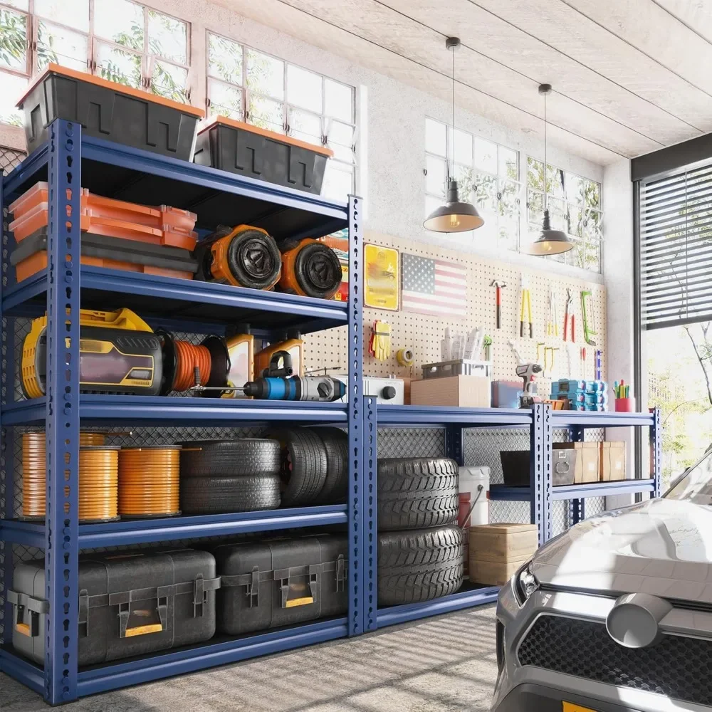 Garage Shelving 72" H Tall Storage Shelves Sturdy Metal Shelves for Storage 5 Tier Wide Heavy Duty Shelving Deep Storage Rack 4