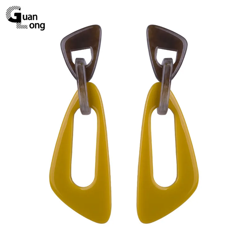 Big Long Irregular Geometric Drop Dangle Acrylic Earrings for Women Elegant Charm Colorful Resin Fashion Jewelry