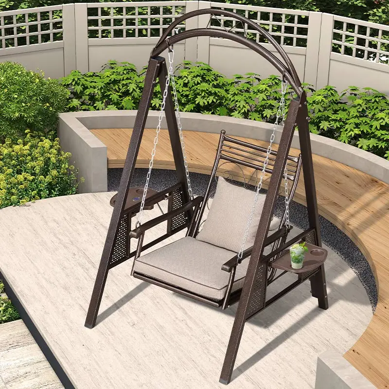 Balcone altalena in ferro da giardino per interni terrazza per il tempo  libero all'aperto sedia a dondolo sedia sospesa in lega di alluminio  cortile esterno - AliExpress
