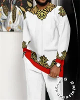 Ensemble de Vêtements Africains pour Homme, Streetwear Décontracté à Manches sulf, Tenue de Marche, 2 Pièces 5