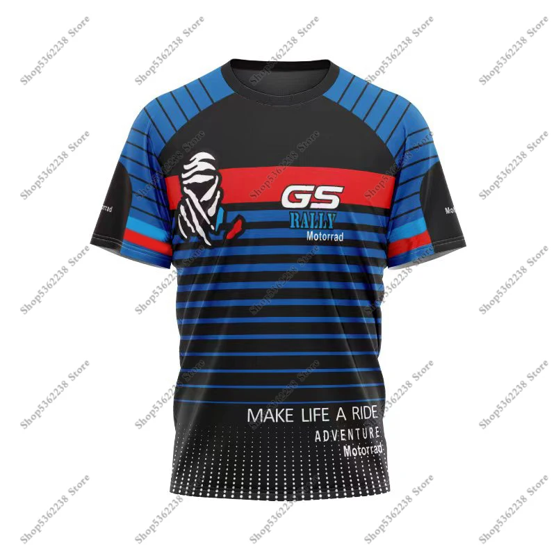 For Bmw F850 R1200 R1250 Gs T-Shirt Blu Moto Motad Adventure Motocross Motos Riding Quick Dry Summer Men Non Fade