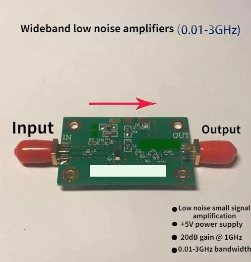 

0.01-3GHz Broadband LNA Low Noise Amplifier Wireless Transceiver Amplifier Microwave Power Amplifier