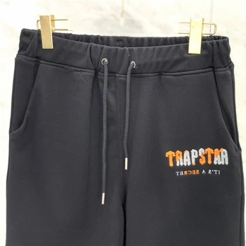 2022ss Trapstar T-shirt  Men Women 1:1 Best Quality Orange Flocking Embroidery Letter T Shirt Tops Tee 6