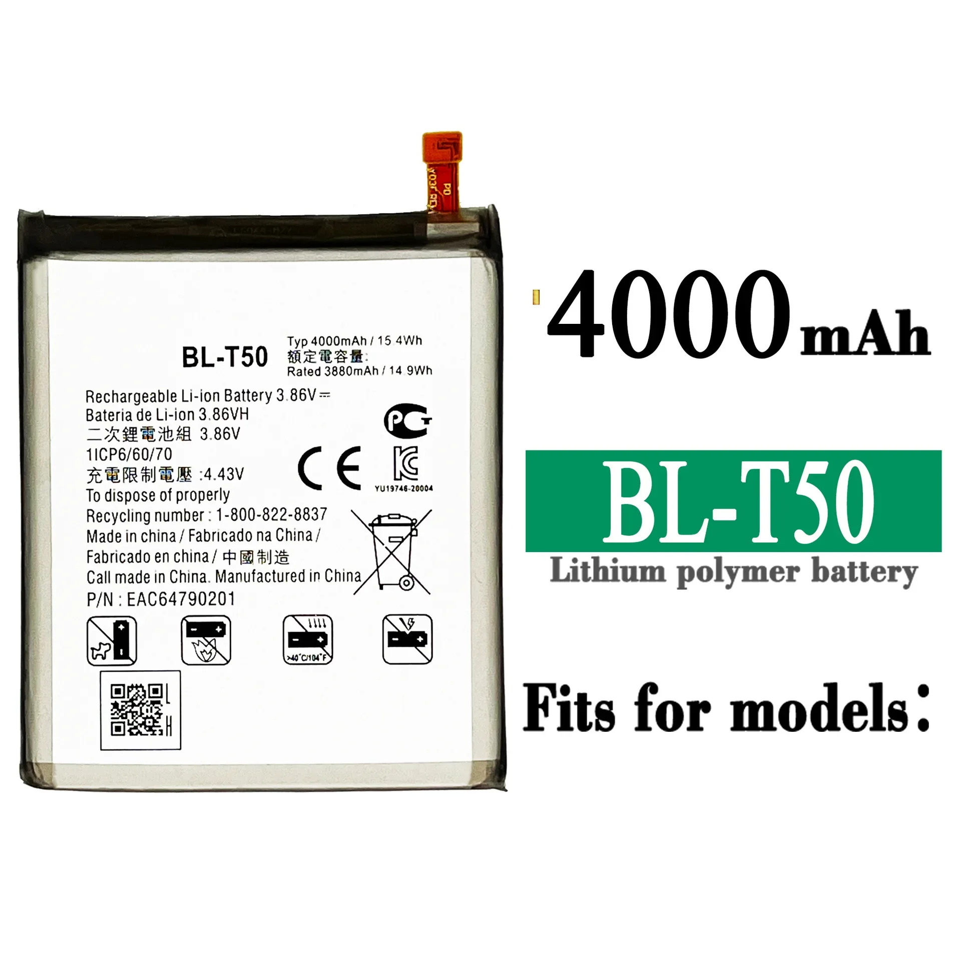 BL-T50 Replacement Battery For LG BLT50 High Quality Mobile Phone Built-in New Lithium 4000mAh Suitable Batteries original bl t33 3000mah replacement battery for lg q6 m700a m700an m700dsk m700n t33 blt33 mobile phone batteries tools