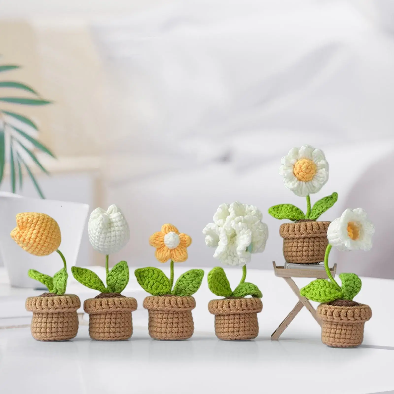 Complete Crochet Kit Basic Tool Hand Knitting Toy All in Learn to Crochet Accessories DIY Crocheted Planter for Kids Teens
