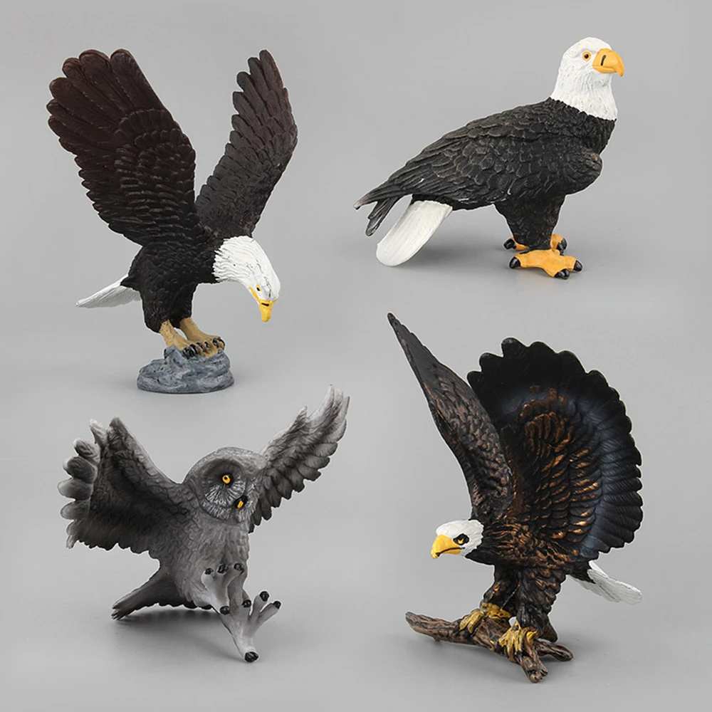 

Simulated Animals Figurines Owl Eagle Action Figure Fun Toys Gifts for Children Kids Landscape Ornament Model Collection Figures