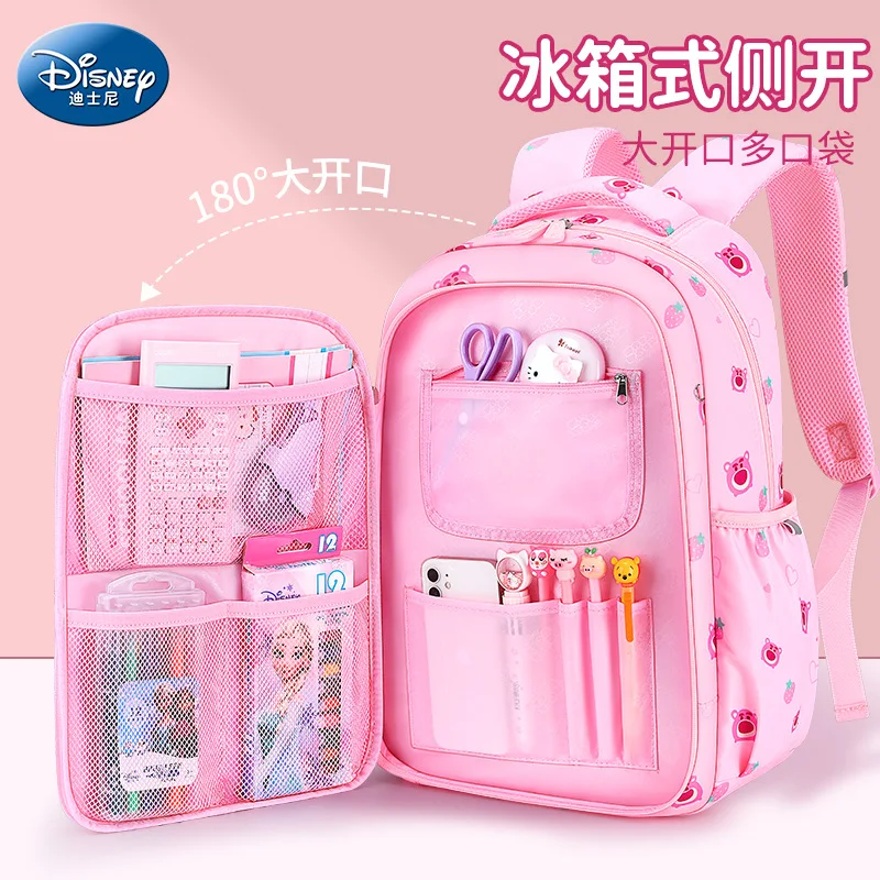 Disney Tsum School Bags For Girls Grade 3-6 Middle Primary Student Shoulder Orthopedic Backpack Large Capacity Kids Gift Mochila