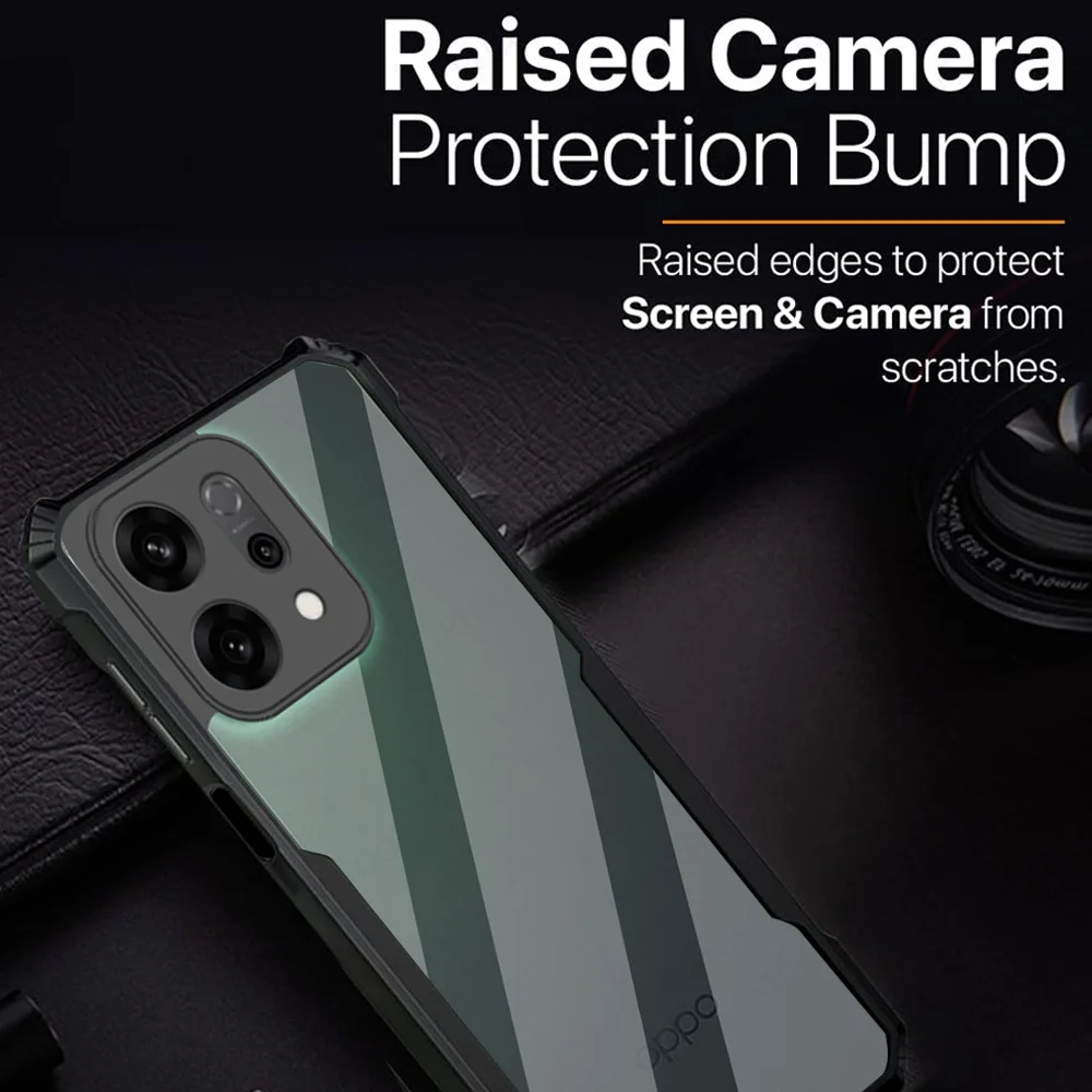Transparent Shockproof Acrylic Ring Stand Phone Case - Hard Back Cover