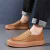 Men Retro Loafers Handmade Casual Leather Shoes Non-slip Sole Classic Sewing Comfortable Slip-on Spring Summer Work 2