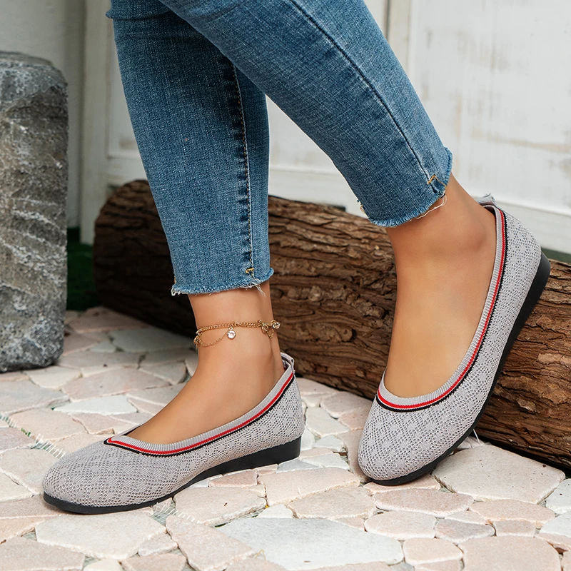 

Shoes for Women 2023 New Basic Women's Flats Concise Breathable Casual Flats Women Mesh Surface Flat with Round Toe Shoes Female