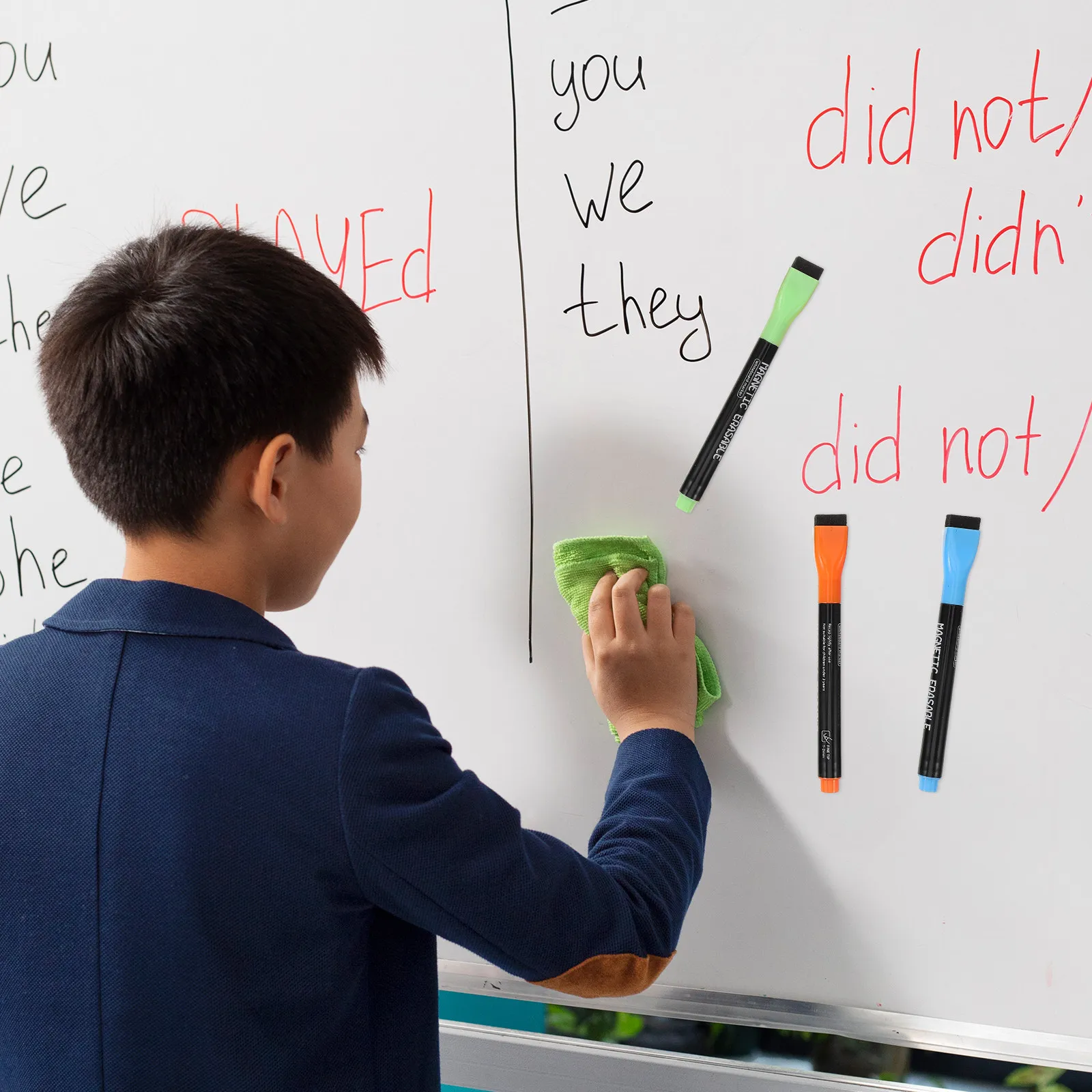 1세트 화이트보드 펜 드라이 이레이즈 마커 가정 교실 사무실용 다채로운 미세 팁 지울 수 있는 마커 펜 편리한 마커 펜