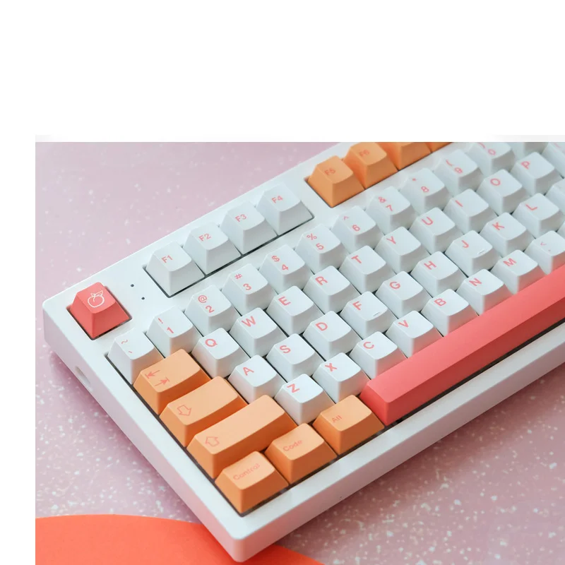 Chaves Gmk Pêssegos n Creme Keycaps Cereja Perfil Pbt Tintura Sublimação Teclado Mecânico para mx Switch 148 - Imagem 3