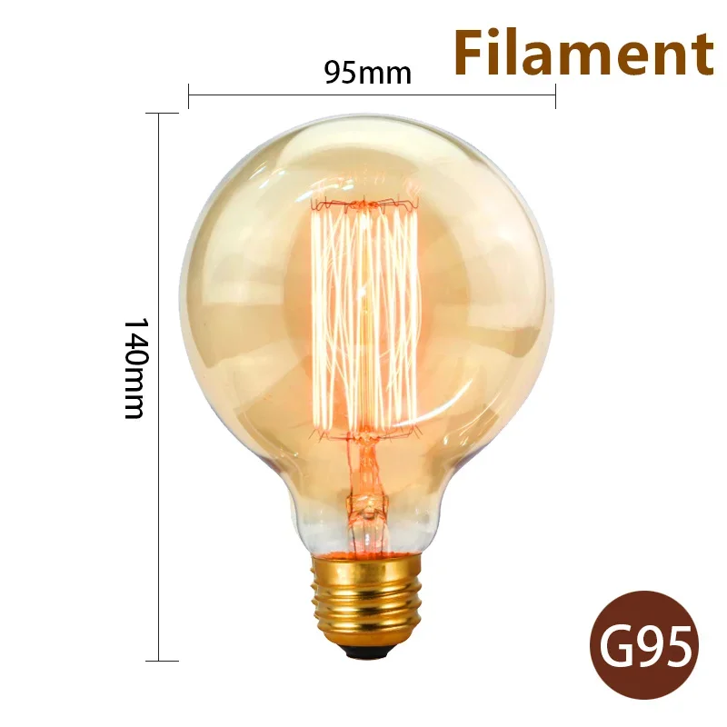 ตัวเลือกสินค้า หลอดไฟ Edison ไส้ 40W E27 ตกแต่งบ้านสไตล์วินเทจ
