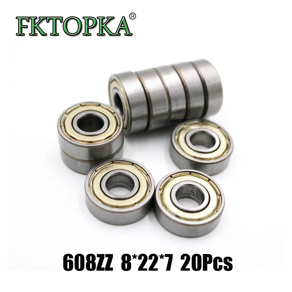 20 шт. подшипники 608ZZ Lager 8X22X7 мм (10 касаний) Фотокопия мини-атюр 608 zz kogellager 608RS 2Z |