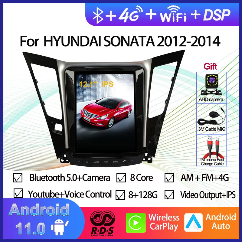 

10.4" Tesla Style Screen Android 11 Car GPS Navigation For HYUNDAI SONATA 2012-2014 Auto Radio Stereo Multimedia Player