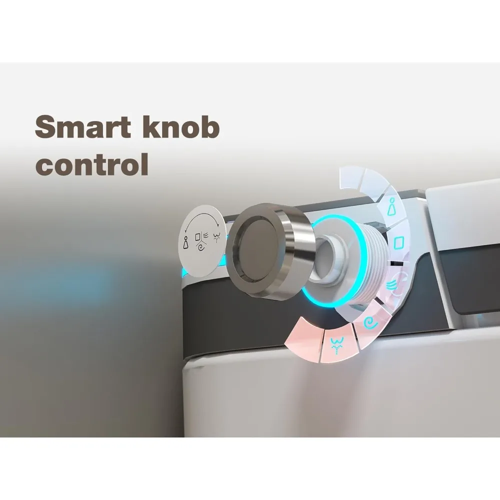 Automatic Toilet, Auto Open and Close,Heated Seat,Remote Control, Night Light,Foot Sensor,Smart Bidet 2