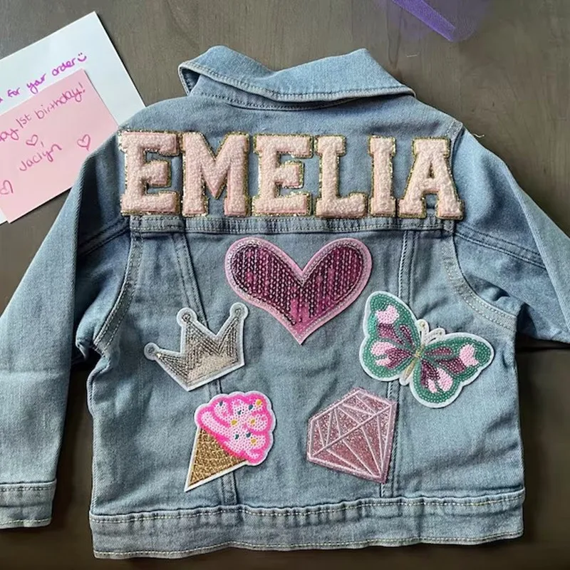 Girls Personalized Denim Jacket Monogrammed Jean Jacket 