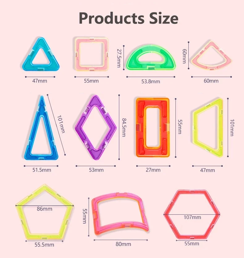 Kids Magnetic Toys Standard Size Magnet Blocks Construction Set Model Building Blocks Educational Toys Children Gifts Magnetic Building Blocks