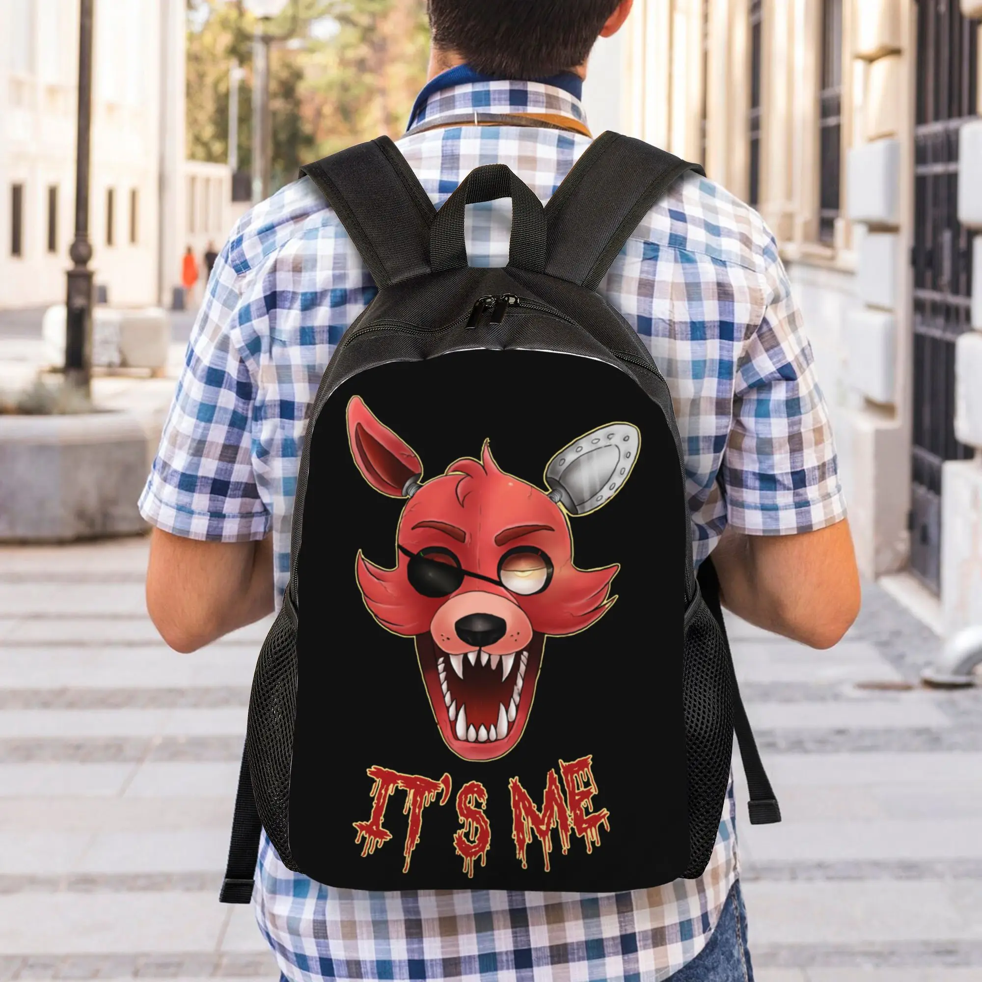 Foxy FNAF It's Me Cool Backpack - Stylish Canvas Daypack for School, Travel & Adventure