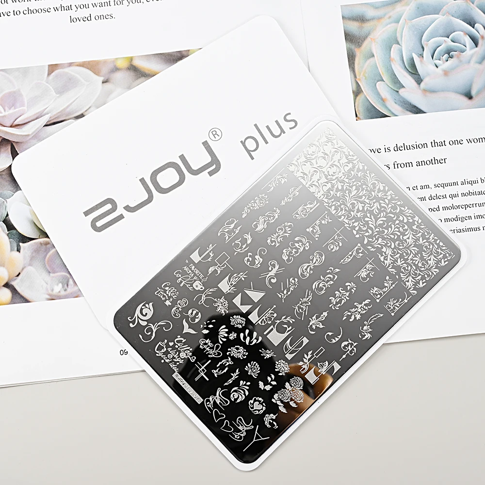 Christmas Nail Art Stamping Plate Winter Snowflake Stainless Steel Printing Template 9.5*14cmFrench Gel Polish Printing Stamp 4