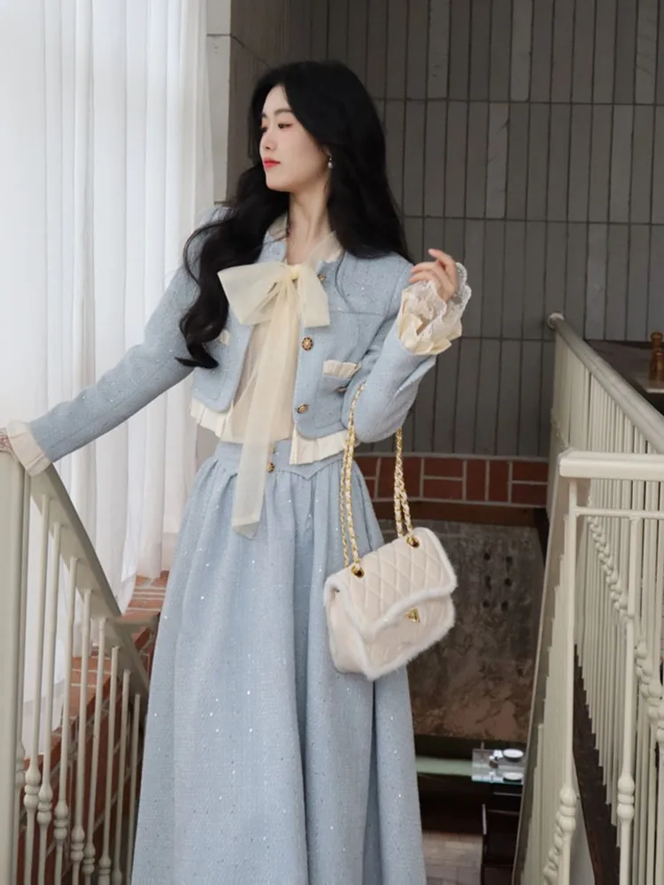 스커트 세트 우아한 따뜻한 격자무늬 스웨터와 세련된 하이웨이스트 니트웨어 스커트, 2-Piece 세트: 캐주얼 스트리트웨어의 새로운 아이템 8 핫 섹시 란제리 여성 섹스 망사 드레스, 에로틱 점프 슈트, 섹스 코스프레 코스튬, 이국적인 세트, 투명 잠옷, 스트리퍼 의류