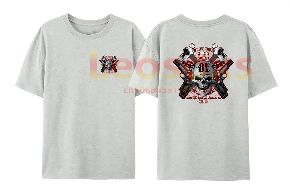 

[TEW] New men's pure cotton printed Hells Angels Leosoxs T-shirt trendy casual breathable women's short sleeves
