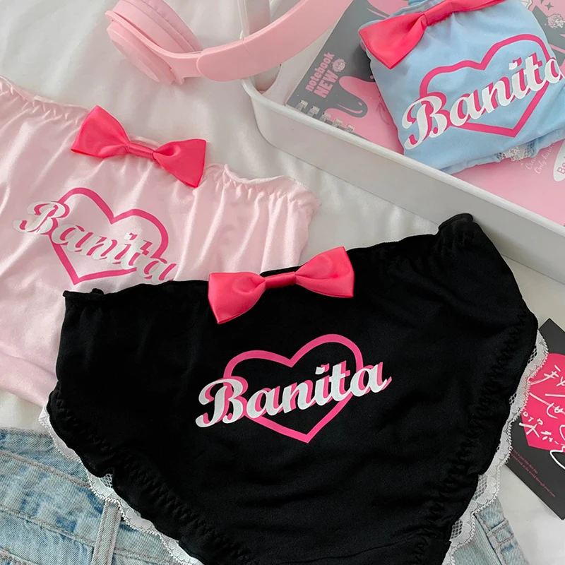 

MINISO kawaii Barbie underwear women's pure cotton cartoon Not downshifting sweet lace women's pure cotton sexy style