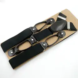 Men's Button End Suspenders Adjustable Elastic Y Shape Pants Tuxedo Suspender