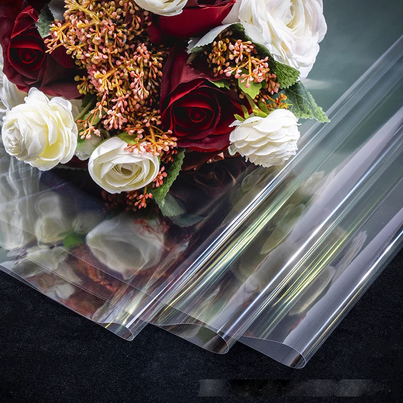 50pcs 45*45cm Clear Cellophane Gift Film Wrapping Paper For Gift Flower