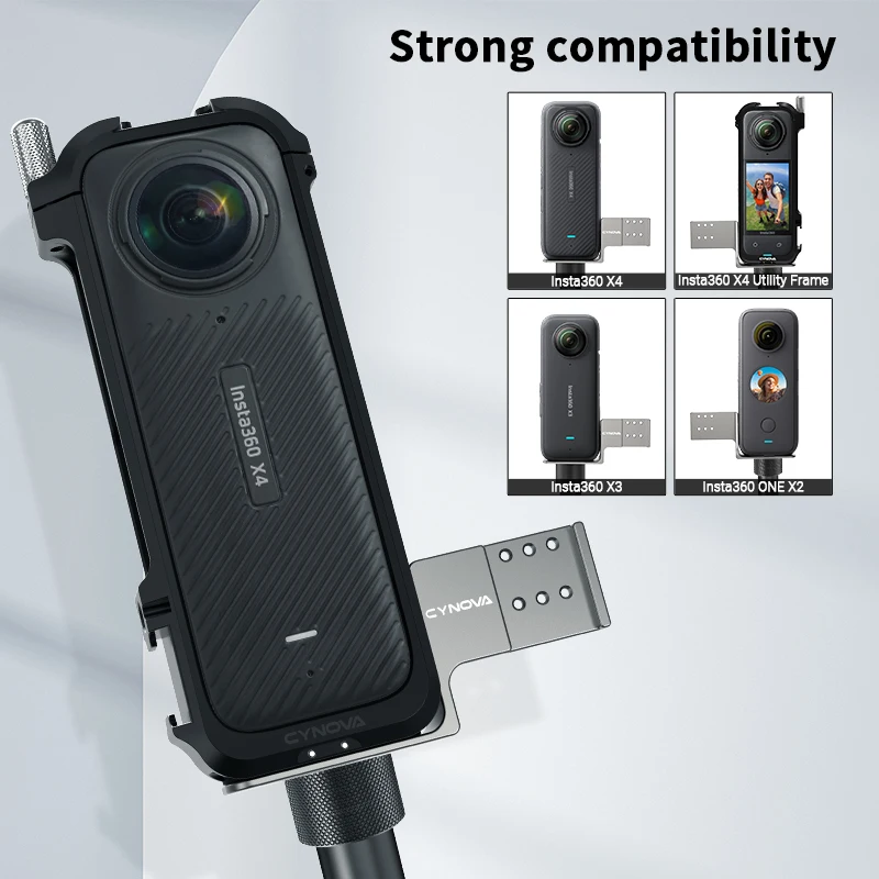 Insta360 X4/X3/X2 카메라 액세서리 용 케이블 금속 보호 홀더가있는 마이크 금속 확장 마운트 브래킷