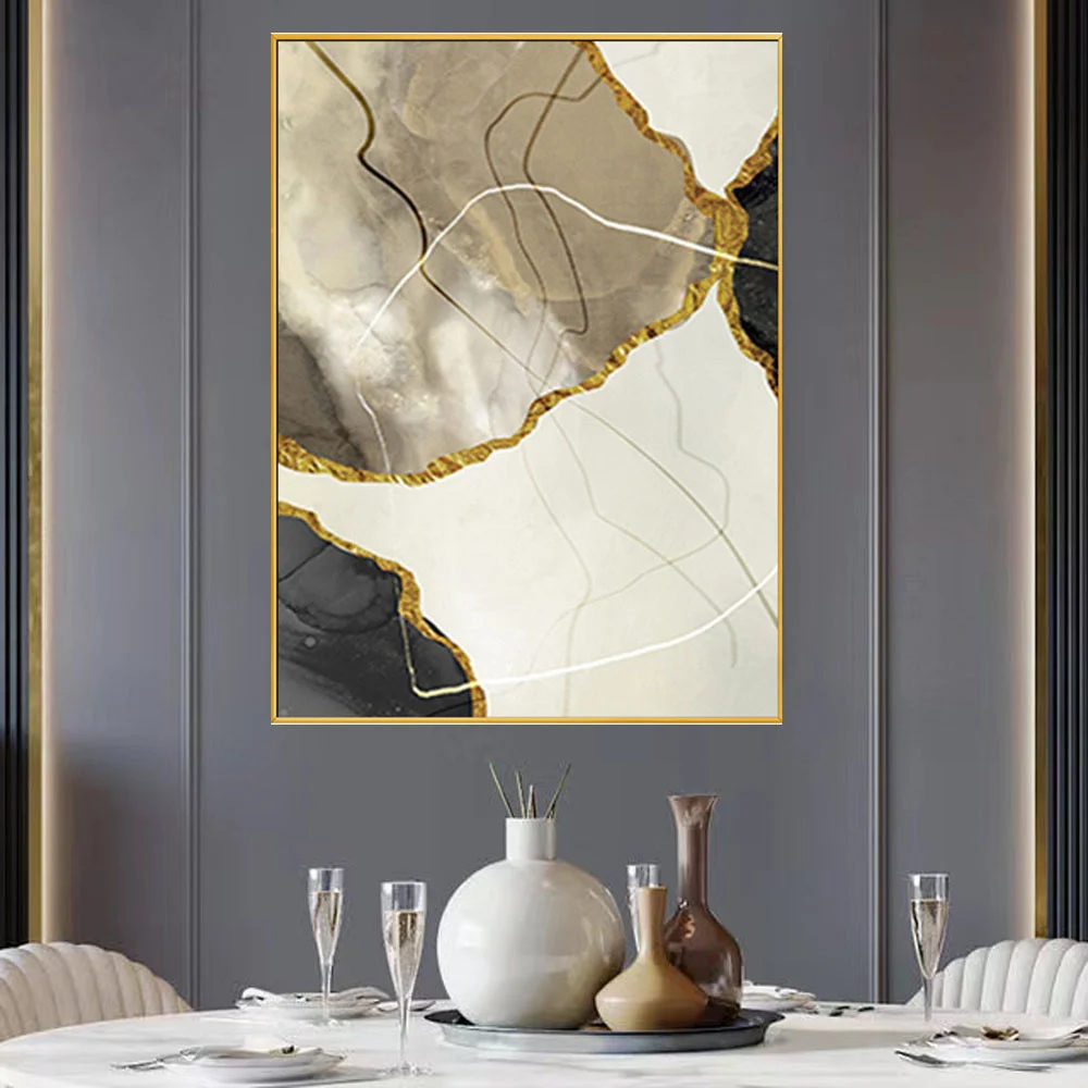 

Pure Hand-Painted Geometric Abstract Canvas Oil Painting Living Room Family Minimalist Study Porch Modern Wall Sticker