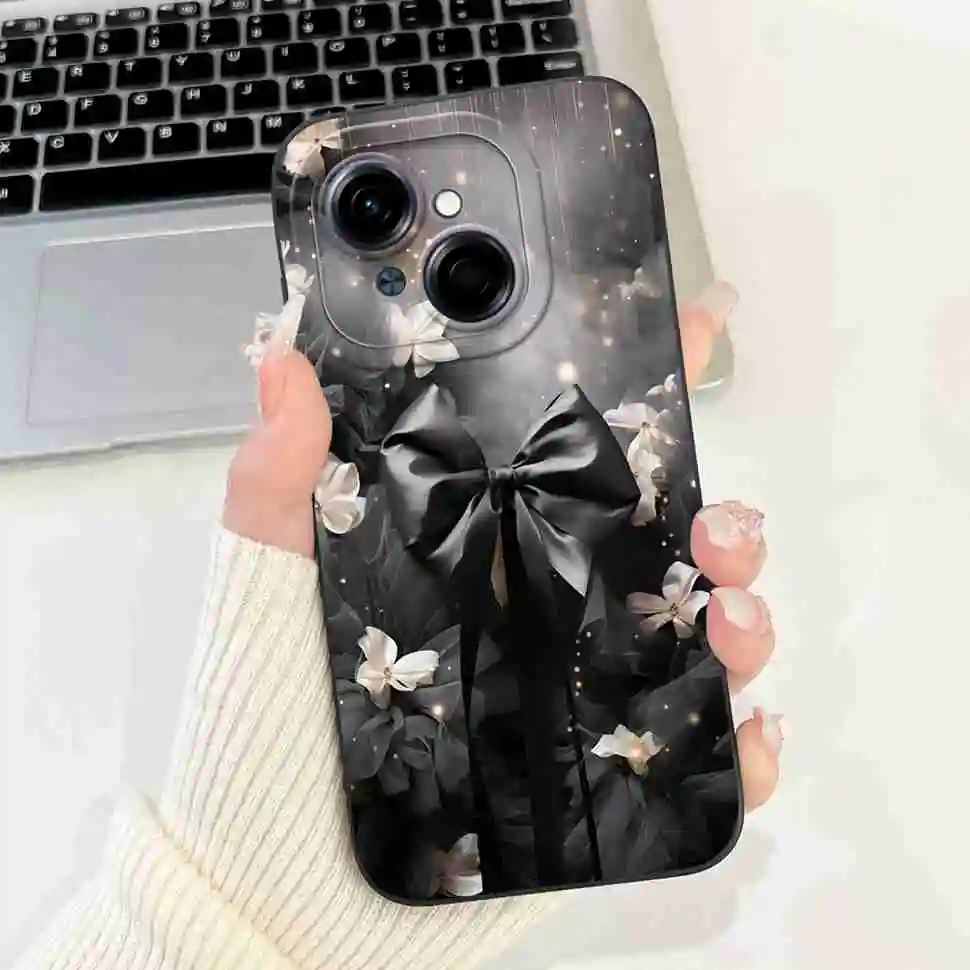 Black Butterfly Ultra-Thin Soft Silicone Case - 6.67 Back Cover