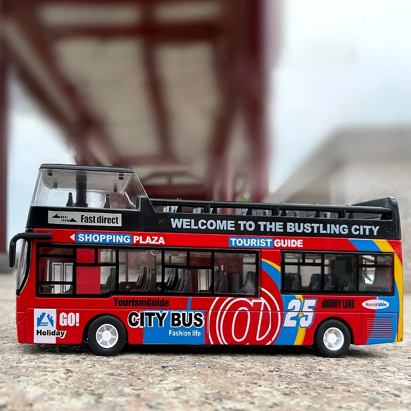 

Двухслойная модель автомобиля из сплава с изображением туристического автобуса, 1:32