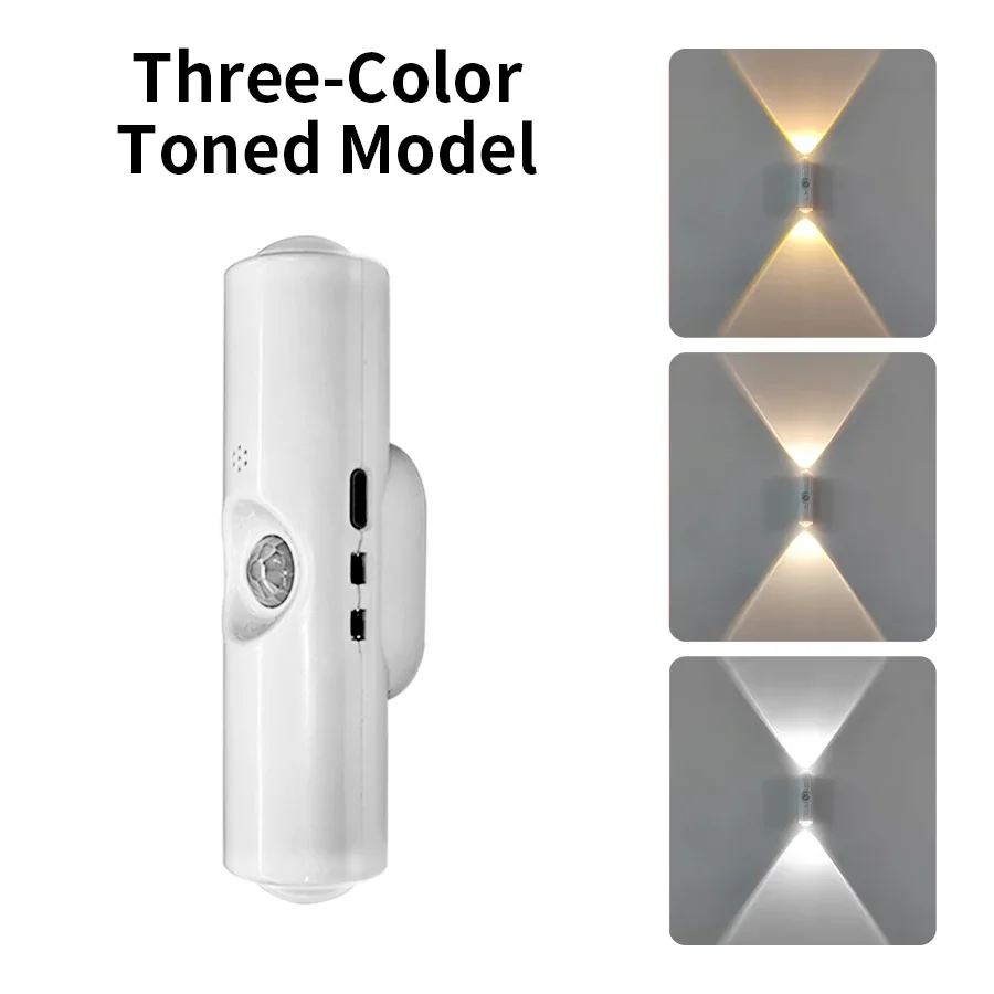 Inteligente rgb gradiente luz noturna sensor de movimento magnético recarregável lâmpada parede para o quarto banheiro armário jardim decoração casa