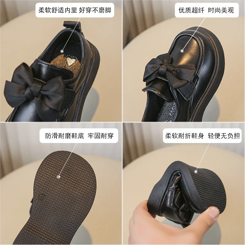 Baby Girls Leather Shoes Comfortable Children Lightweight Soft-soled Flat Shoes Spring Autumn Kids Princess Size26-36
