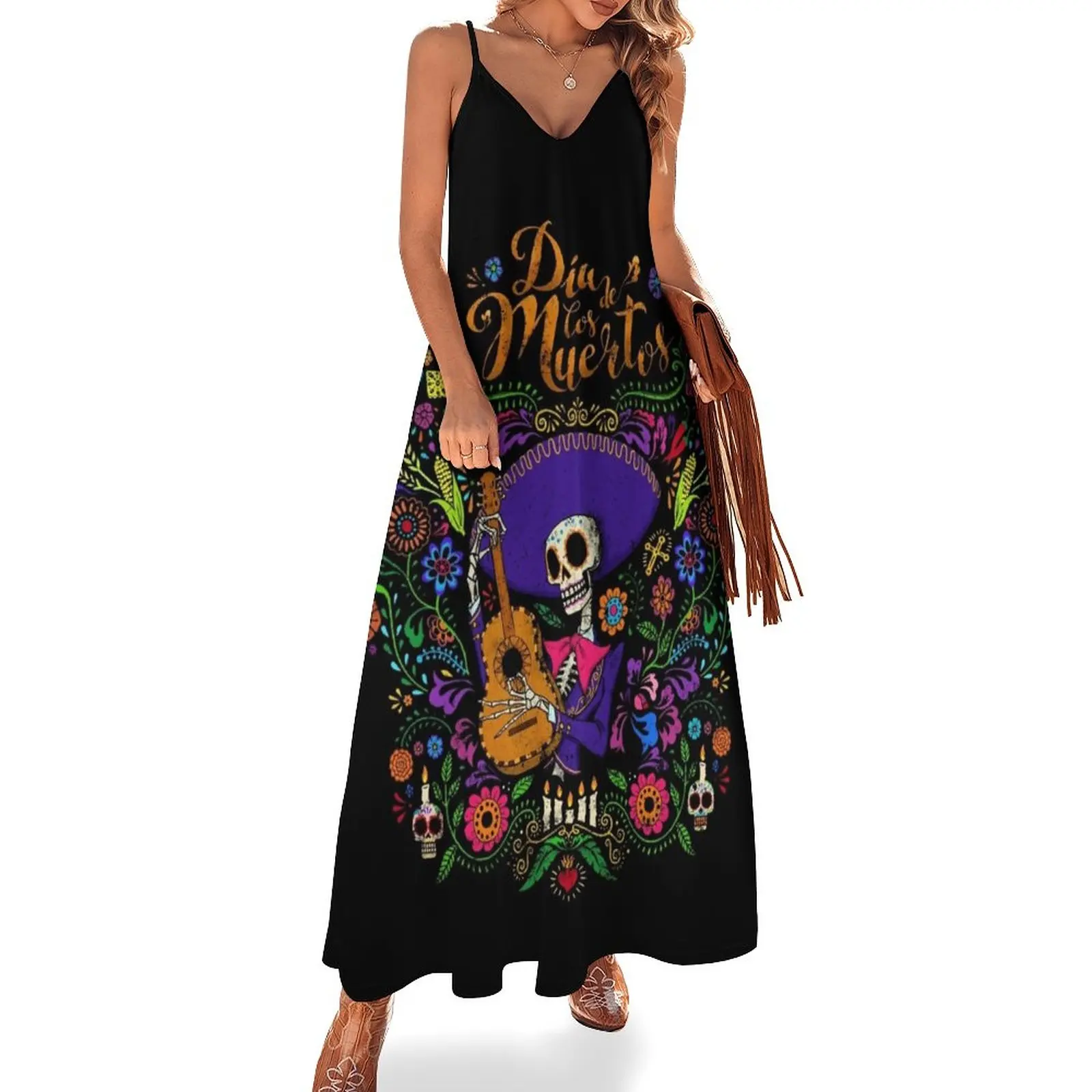 DIA DE LOS MUERTOS Sleeveless Dress dress korean style Dress woman summer dress woman 2023 trendy dress women summer