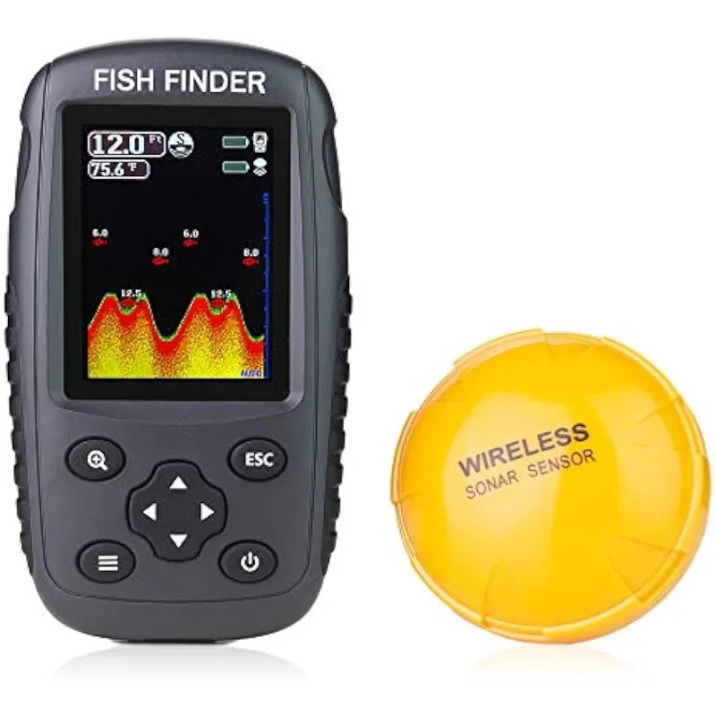 Venterior Portable Rechargeable Fish Finder Wireless Sonar Sensor Fishfinder  Depth Locator with Fish Size, Water Temperature - AliExpress