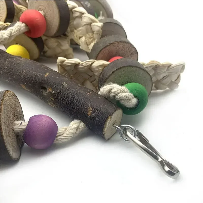 Parrot Bite Toys Wooden Natural Medium To Large Parrot Supplies Bird Cage Accessories Bird Toys Parrot Accessories 5