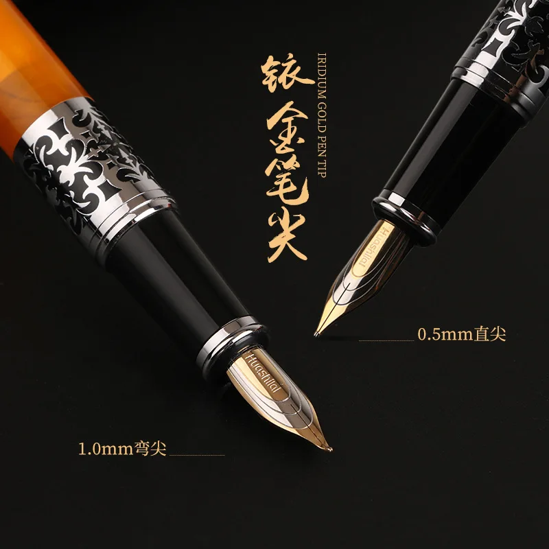 2025 New Arrival High-end Acrylic Bent nib calligraphy pen F nib fountain pen school supplies  stationery ink pens 2