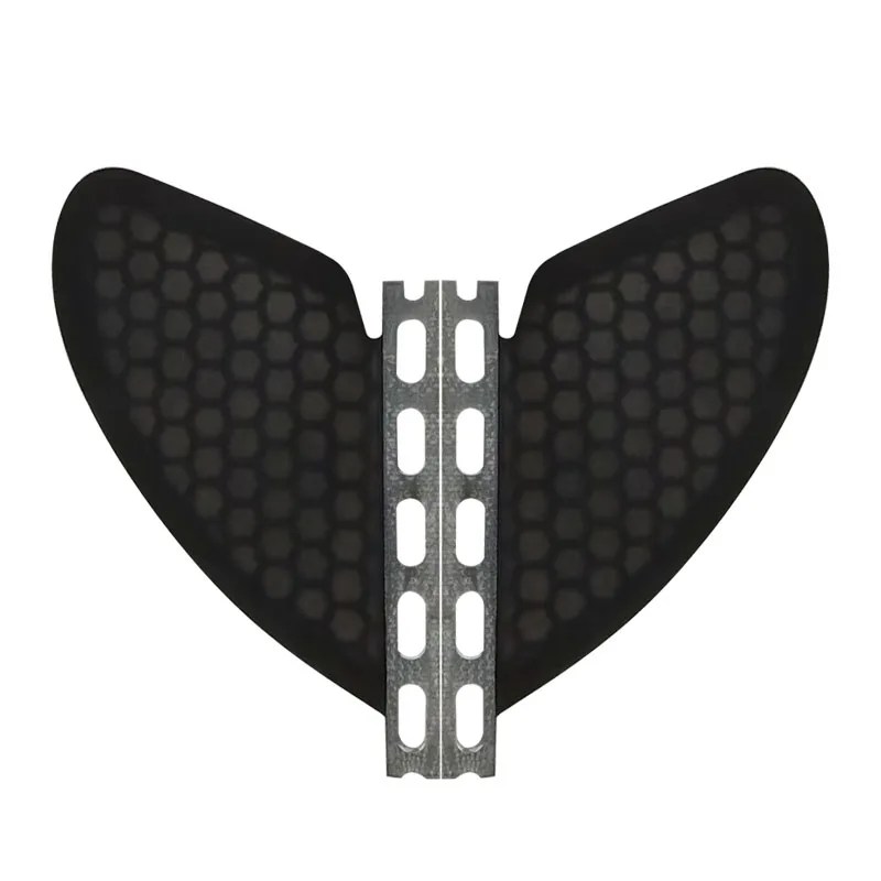 FUTURE 4-piece set of Black fiberglass honeycomb surf fins High strength and lightweight Perfect for shortboard/longboar