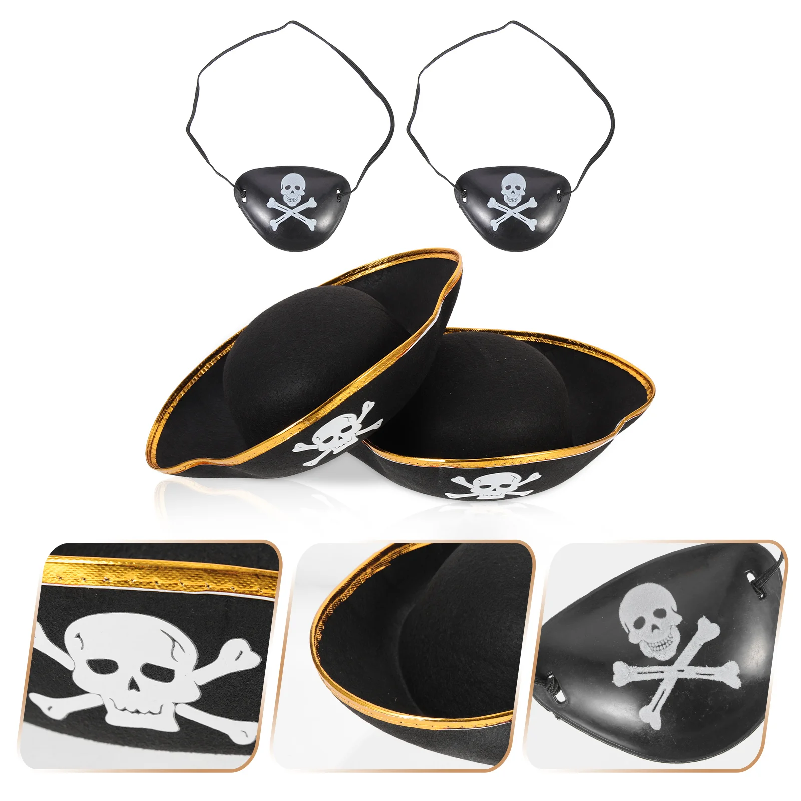 

Pirate Hat Pirate Eye Patch Classic Skull Print Cosplay Pirate Captain Hat Pirate Eye Patch Adults Kids Pirate Accessories