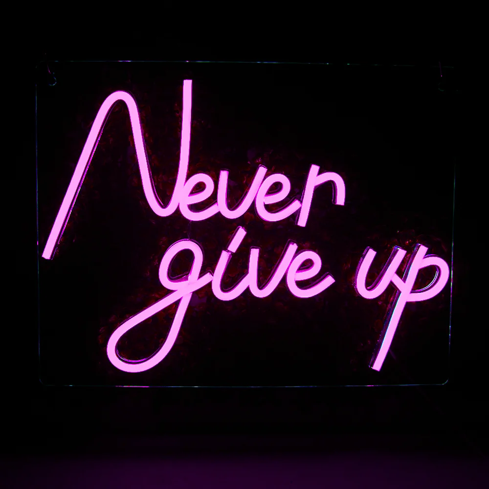 N ever give up ネオン管ネオンサインインテリア LED ネオンライト 店舗用 ネオン LED 英語 文字 Never give up 励まし