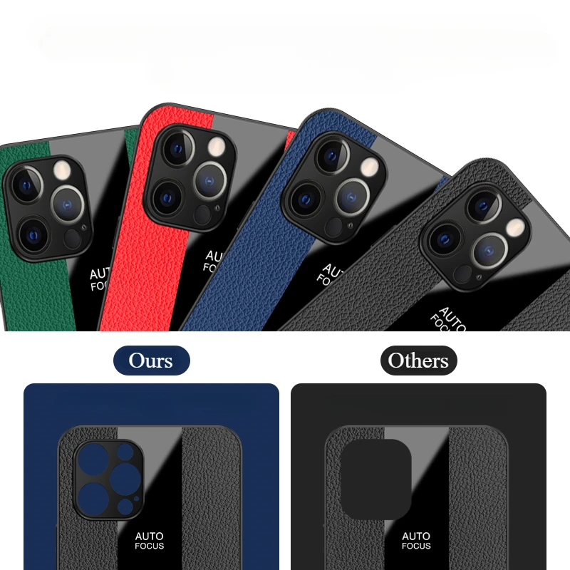 Elegant PU Leather Magnetic Ring Holder Phone Cover with Silicone Matte Bumper